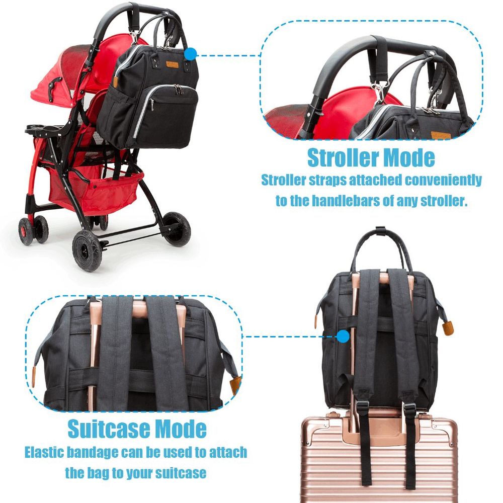 Diaper Bag Backpack , Gray Adjustable Spacious Un… - image 6